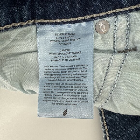 Silver Jeans Co. Size 12 W Elyse Mid Rise Comfort Fit Blue Jean Shorts Denim New - Picture 9 of 13